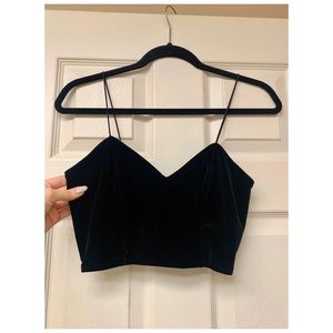 Top shop - velvet tank top cropped top